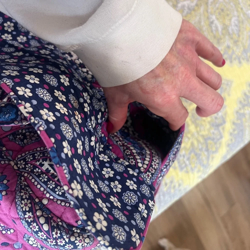 Vera Bradley Vibrant Purple Pink and Blue Paisley Weekender Tote-retired print - Picture 5 of 6